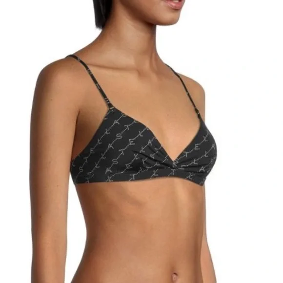 Stella McCartney Black and White Logo Triangle Bikini Top | NWT Size L - Picture 4 of 12